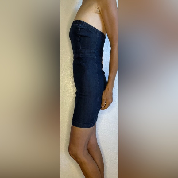 Forever 21 Strapless Blue Denim Mini Dress (S) - Picture 8 of 15